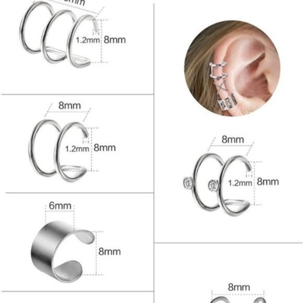 6 Pairs Cartilage Earrings